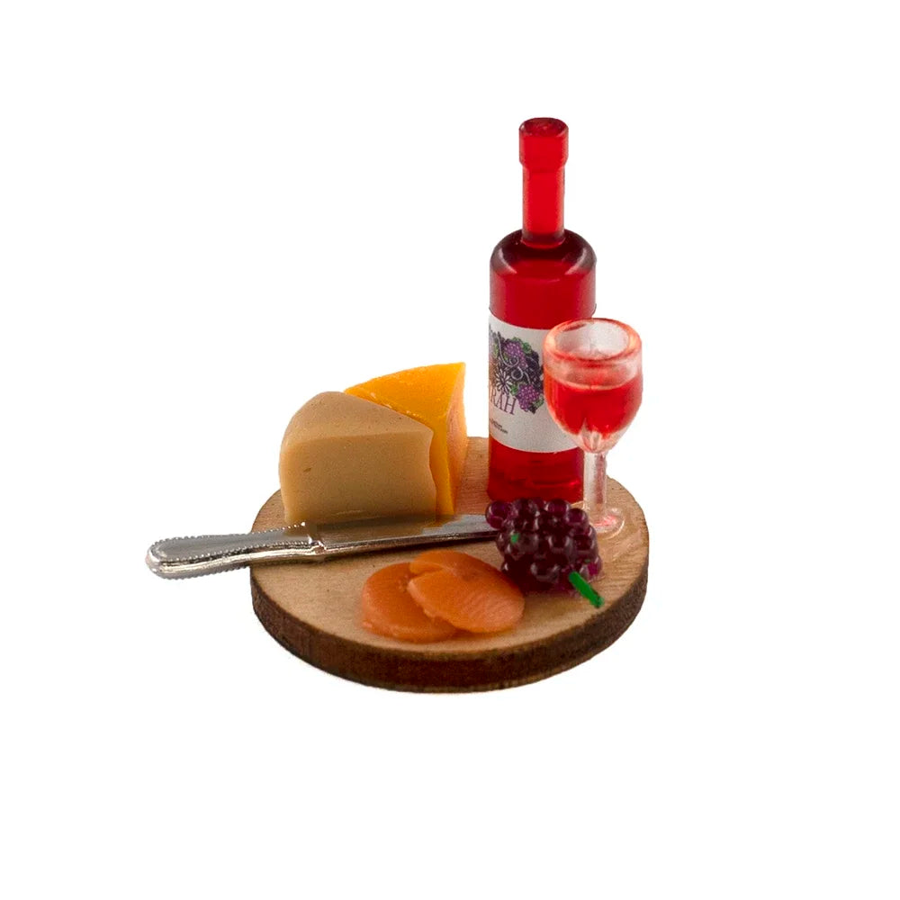 Cake Wine Dish Miniature Accessory — open display view