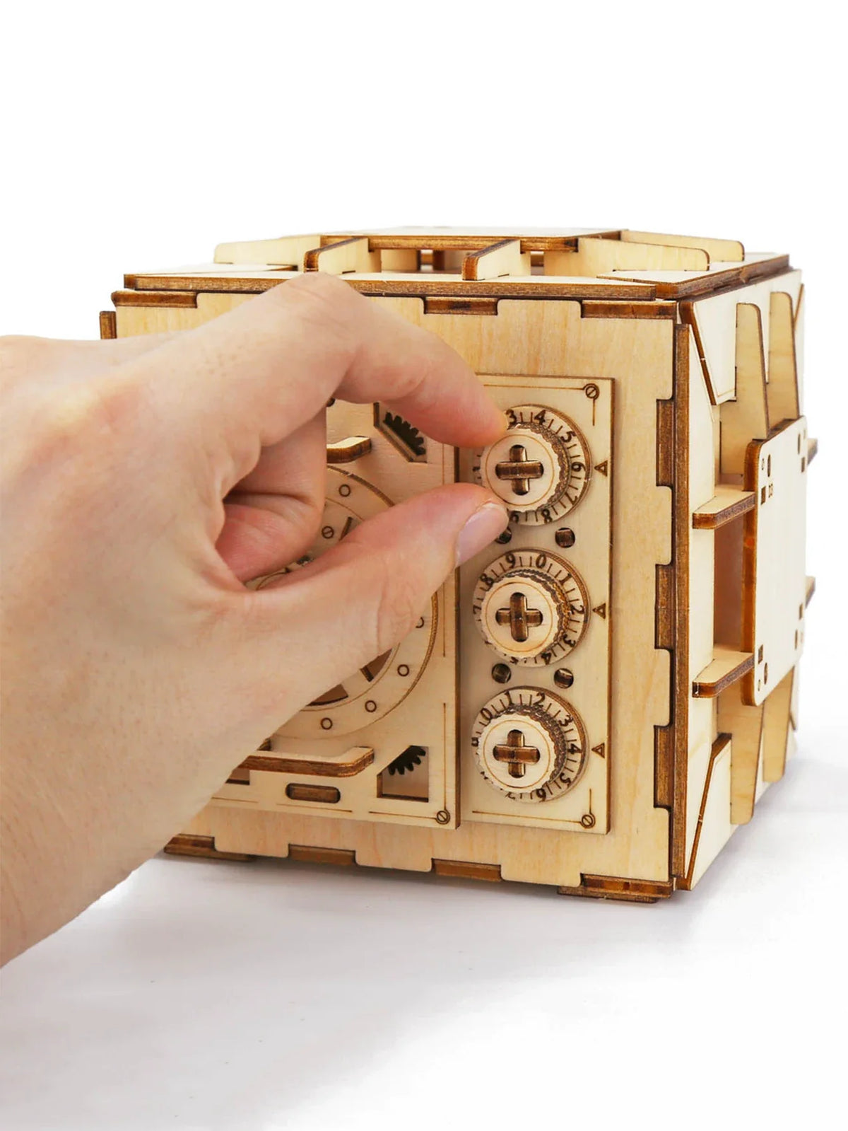 Locker Puzzle Box DIY 3D Wooden Puzzle Kit — open display view