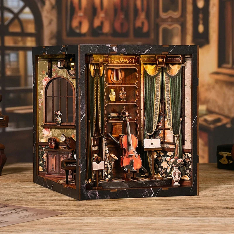 European Melody Box DIY Book Nook Kit — detalied side view