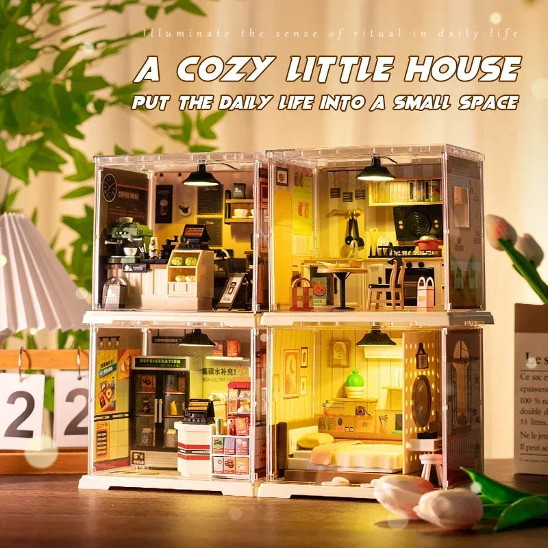 Store Bedroom Kitchen DIY Miniature House Kit — scene view