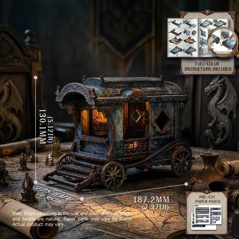 Onyx Dragon Carriage DIY Miniature House Kit — scene view