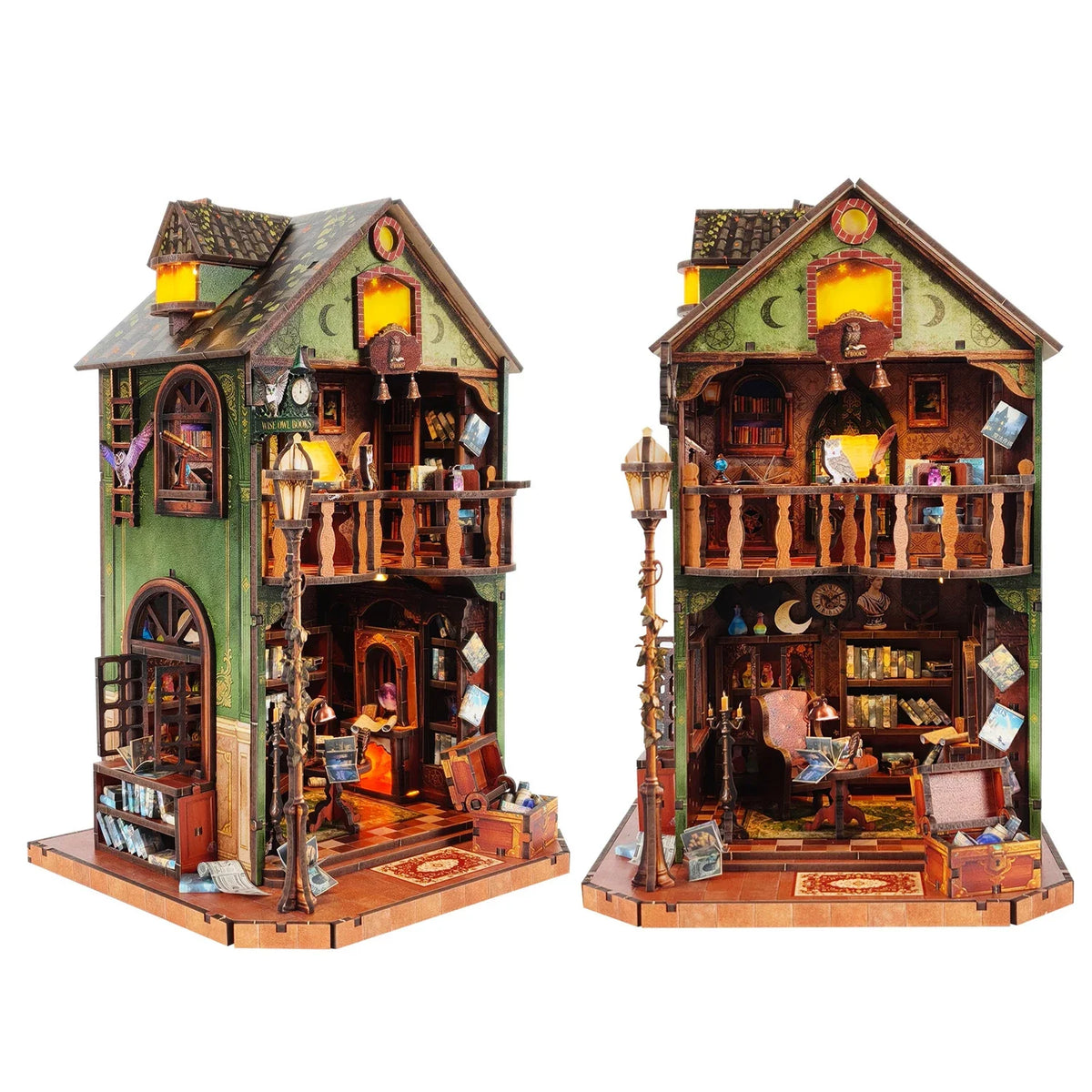 Owl Library DIY Miniature House Kit — box and pieces