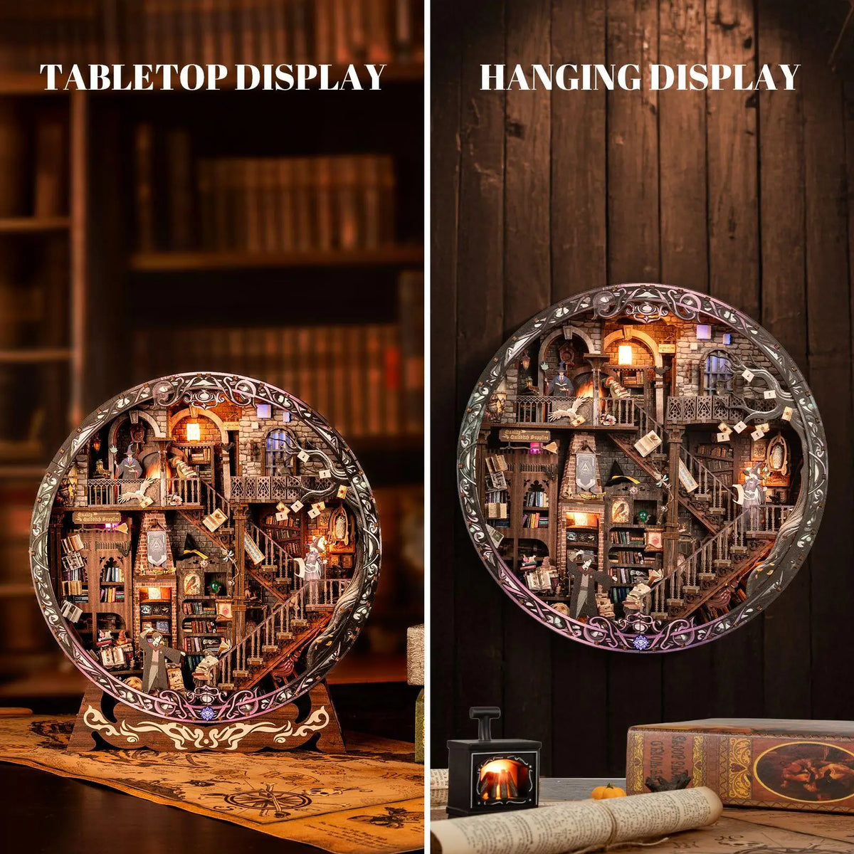 Magic Library DIY Miniature House Kit — angled close-up