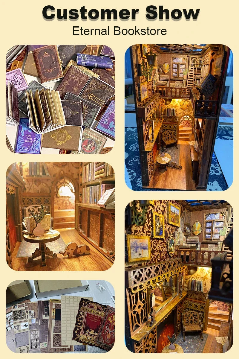 YS05 With DustCover DIY Book Nook Kit — open display view