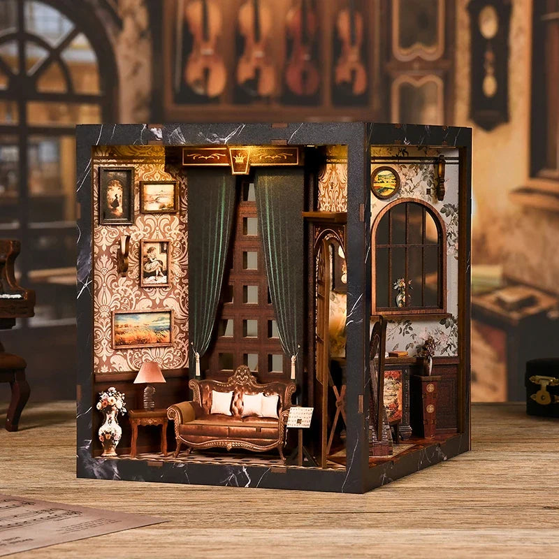 European Melody Box DIY Book Nook Kit — angled close-up