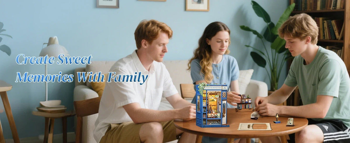 Cutebee 3D Bookstore Desk DIY Book Nook Kit — angled close-up