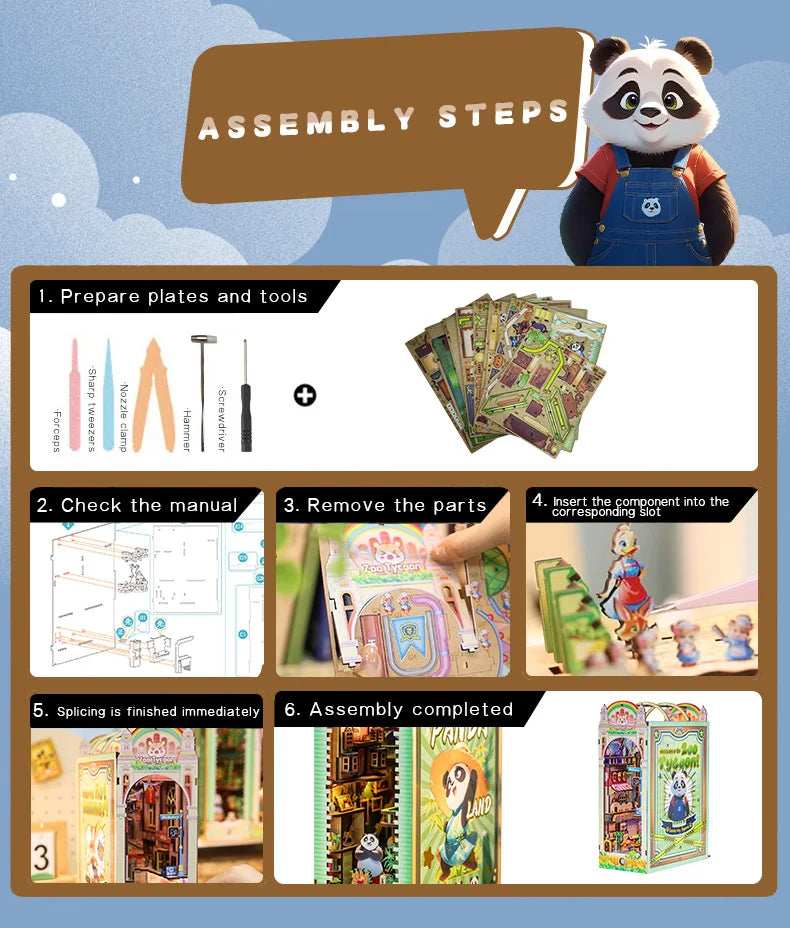 Panda Land DIY Miniature House Kit — angled close-up