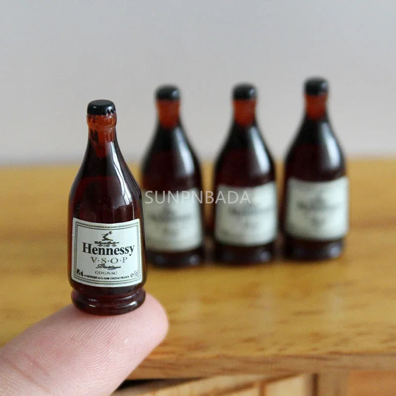 Scale Wine Whisky Bottle Bjd DIY Miniature House Kit — front angle