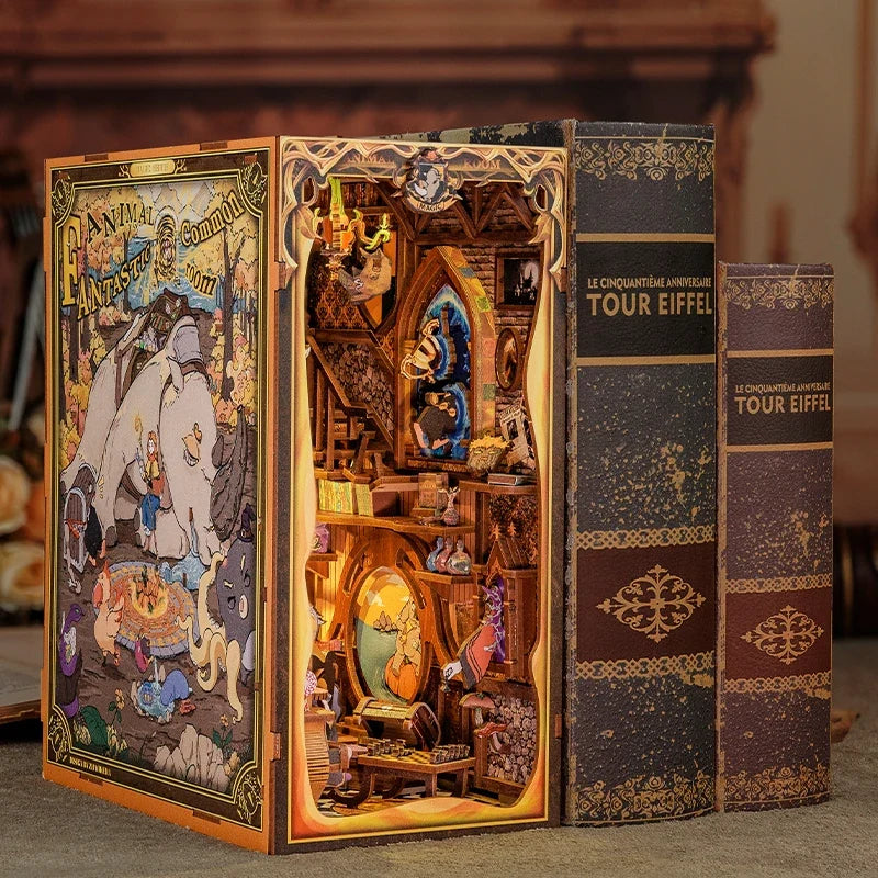 Fantastic Animal DIY Book Nook Kit — open display view