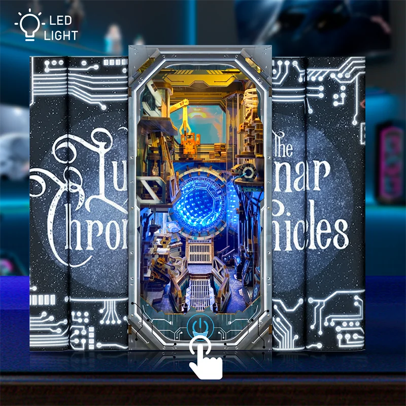Planetary Era 3D DIY Book Nook Kit — detalied side view