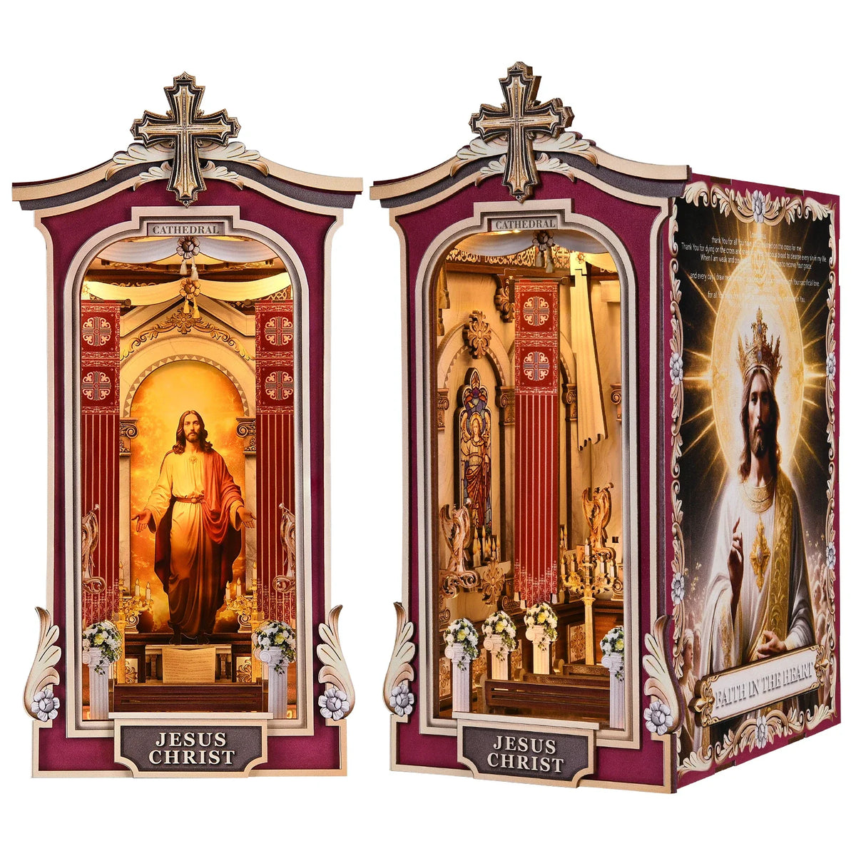 Cathedral DIY Book Nook Kit — detalied side view