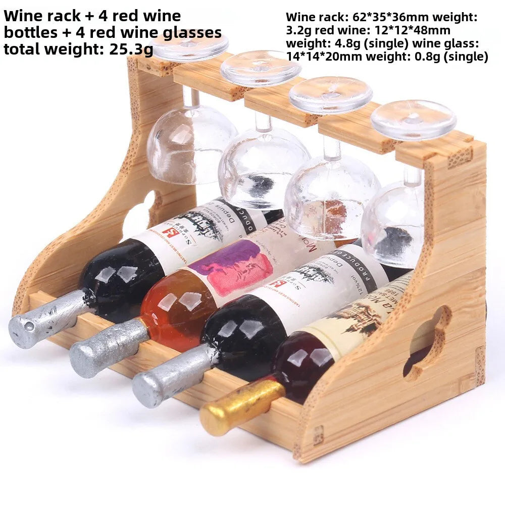 Dollhouse Bamboo Wine Rack 1:6 — box and pieces