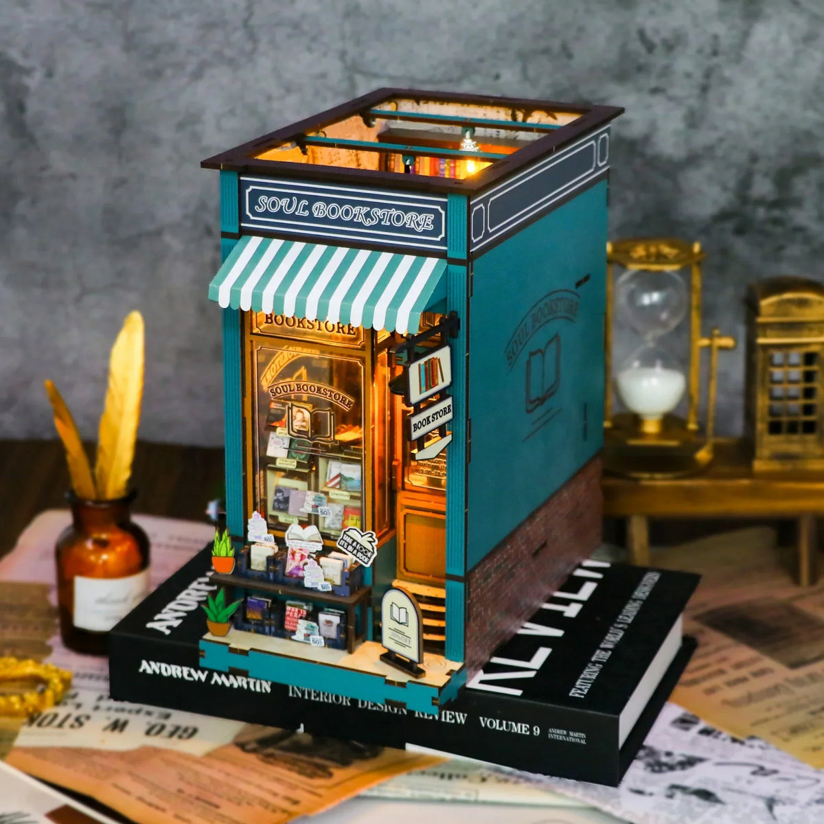 Soul Bookstore DIY Book Nook Kit — open display view