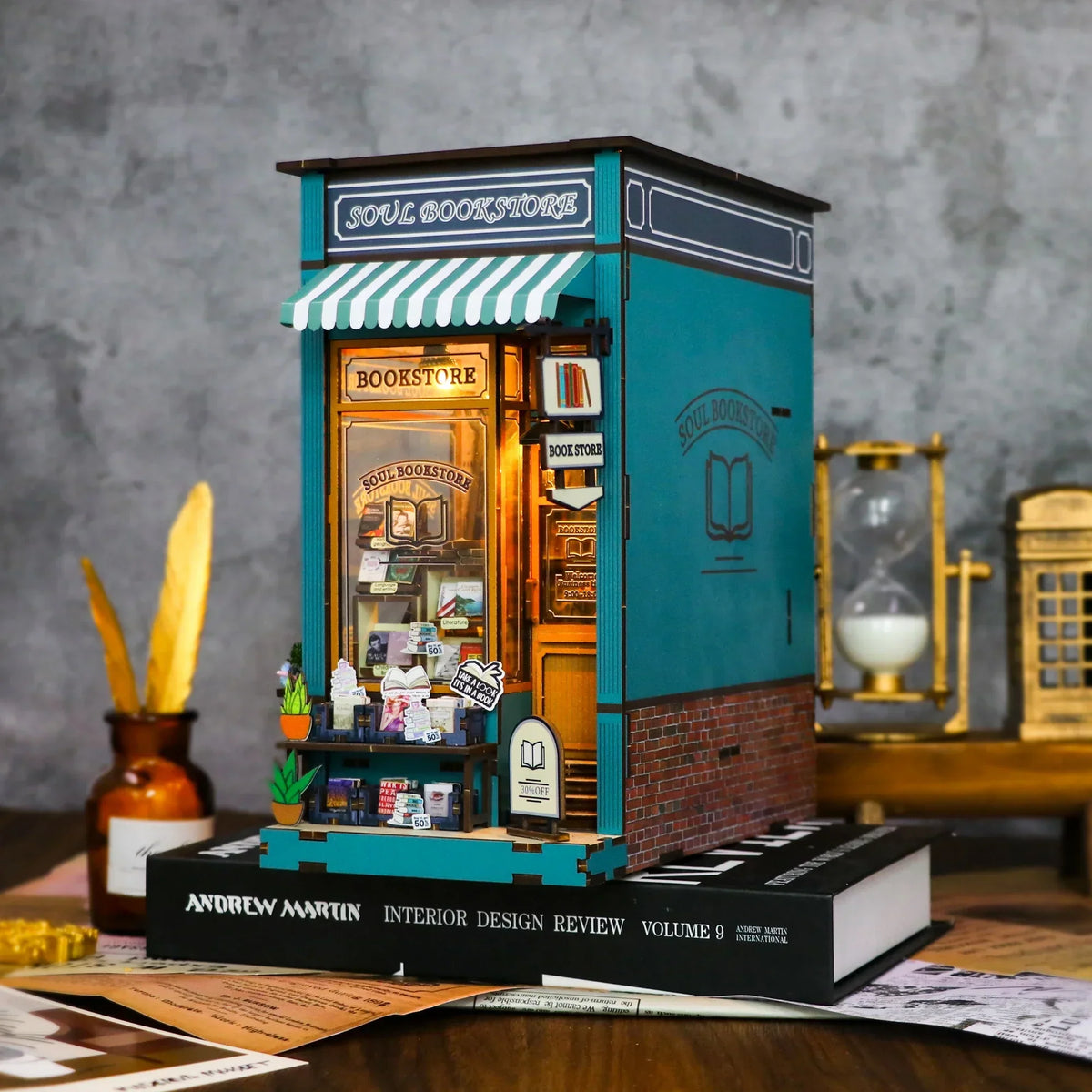 Soul Bookstore DIY Book Nook Kit — angled close-up
