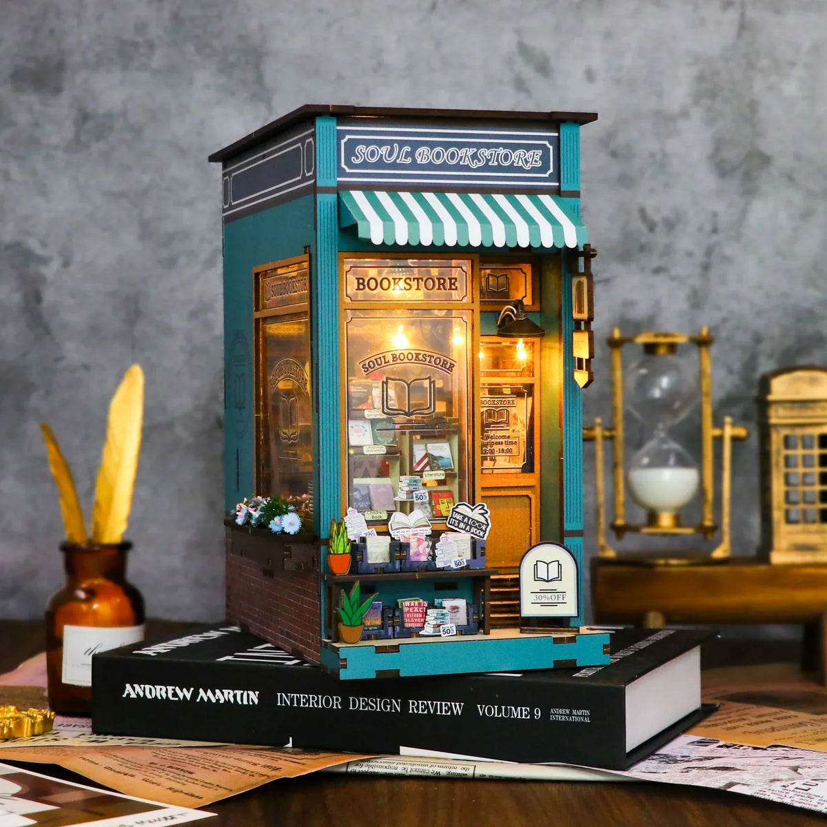 Soul Bookstore DIY Book Nook Kit — front angle