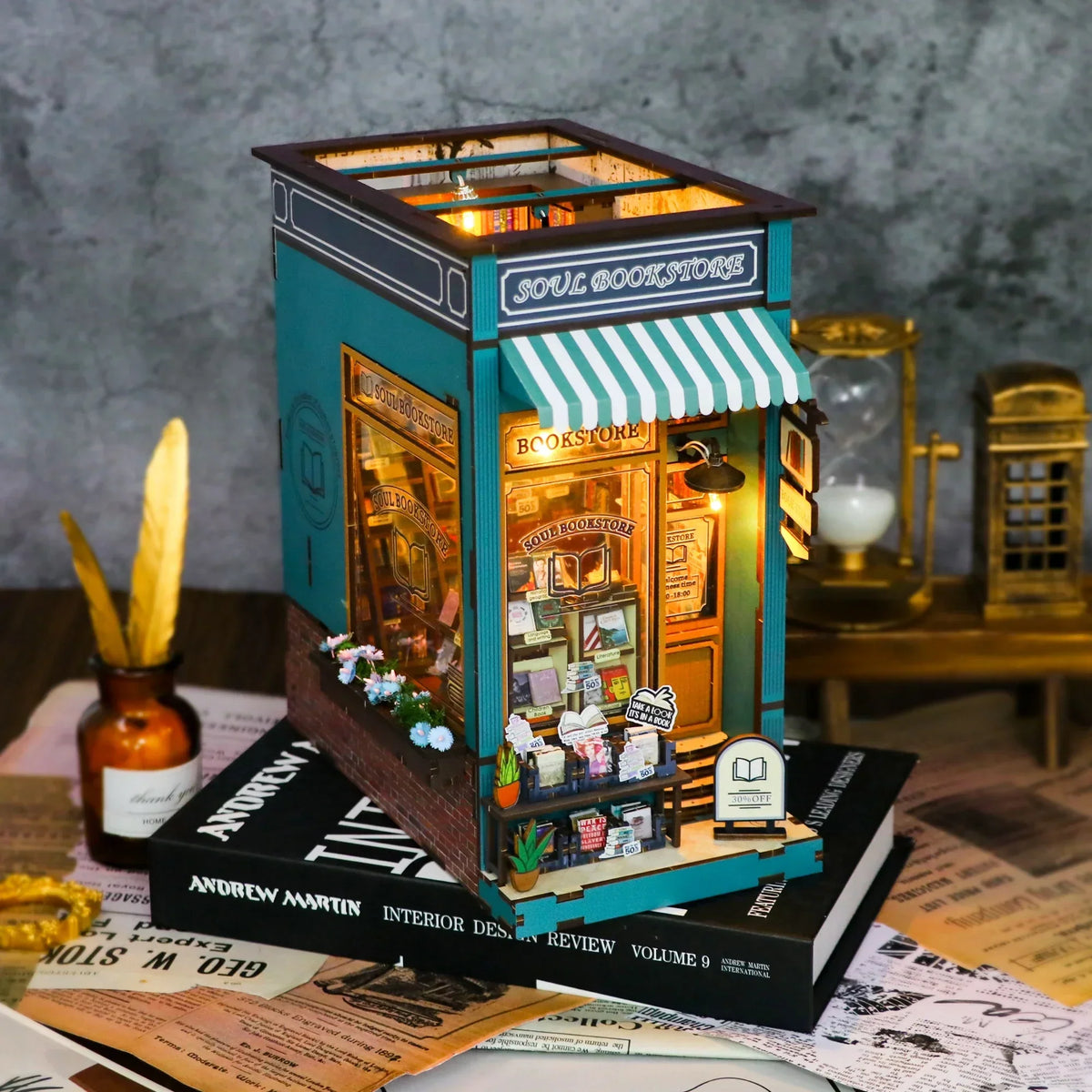 Soul Bookstore DIY Book Nook Kit — scene view