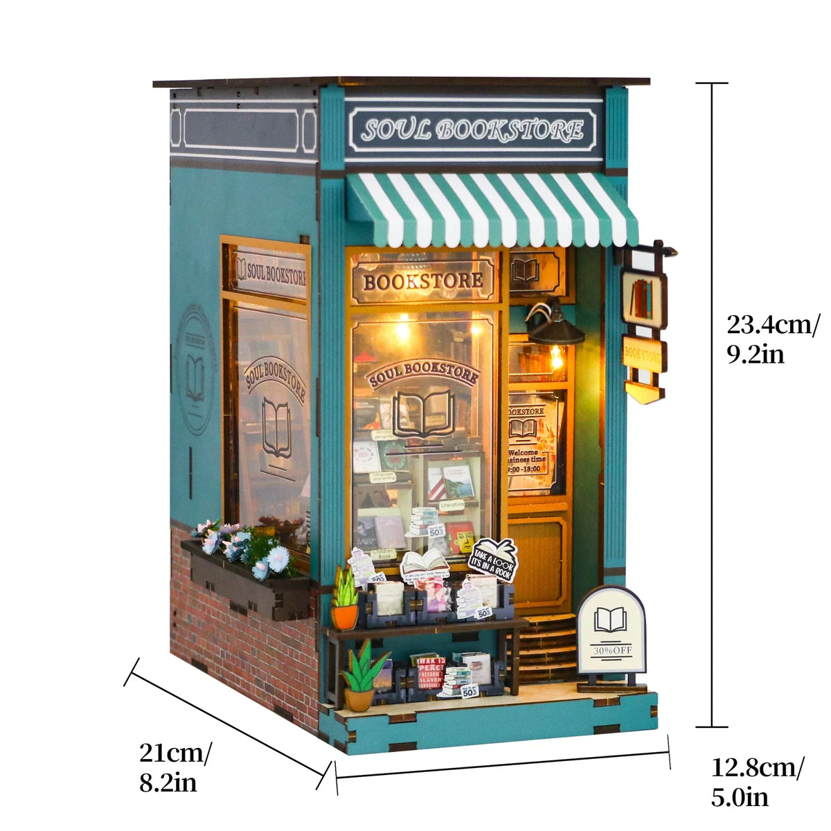 Soul Bookstore DIY Book Nook Kit — box and pieces