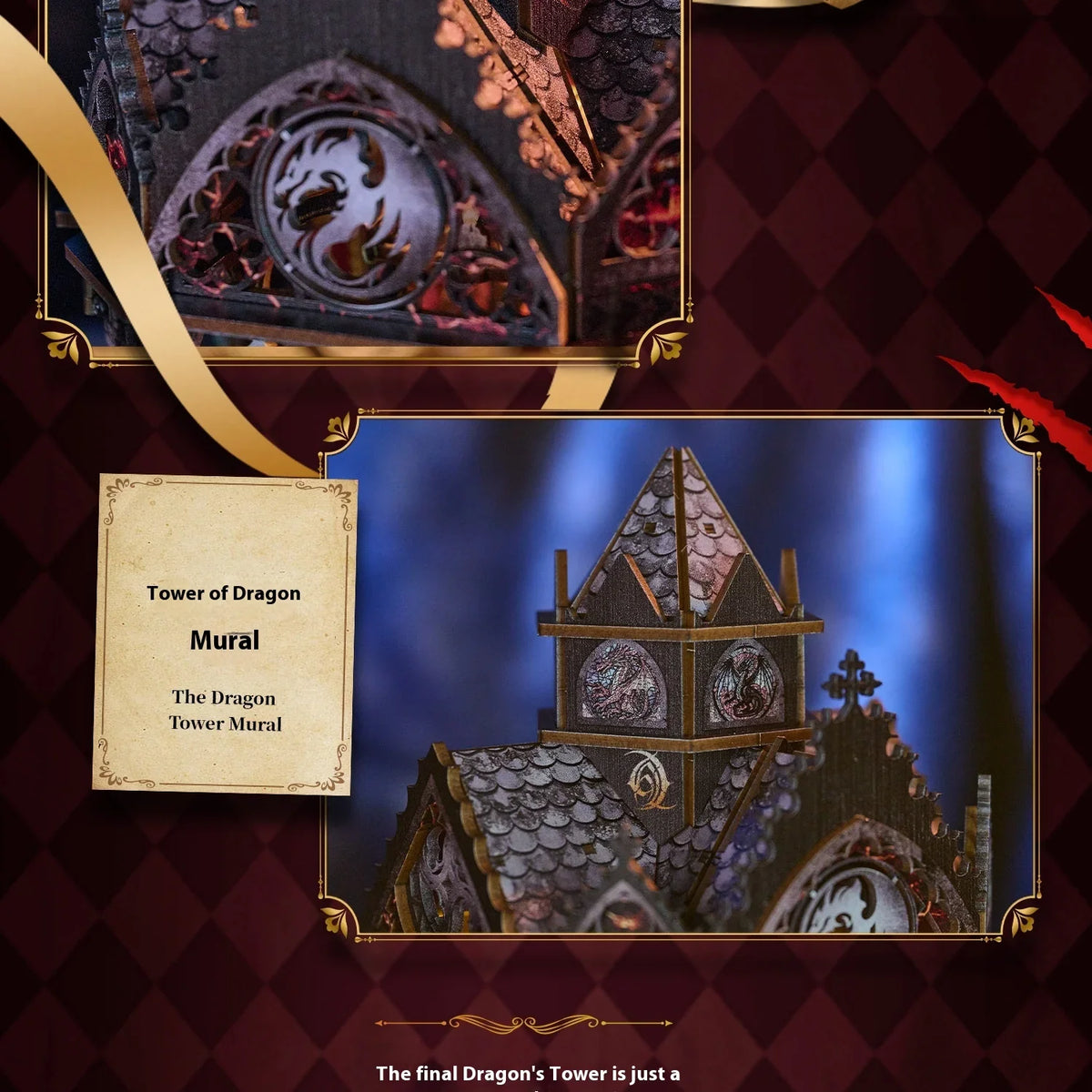 Spire Of The Wyrm DIY Book Nook Kit — front angle