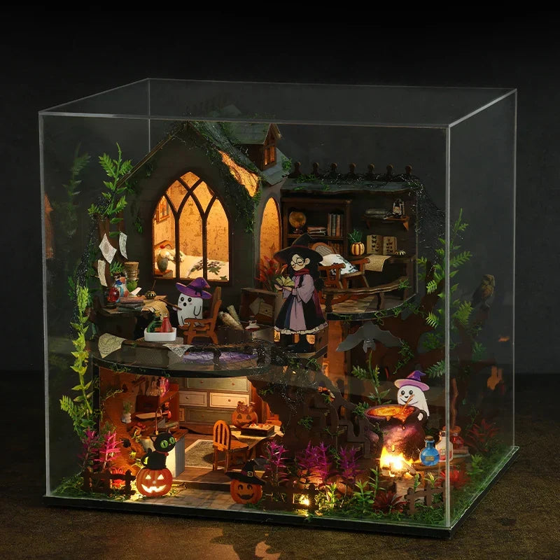 Spooky Cottage DIY Dollhouse Kit — front angle