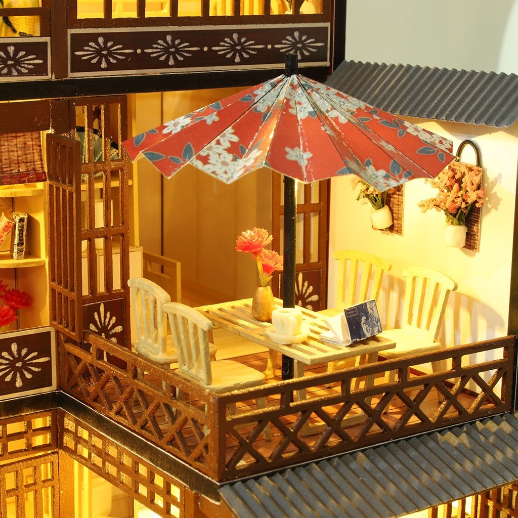 Spring Hours Japanese DIY Miniature House Kit — detalied side view