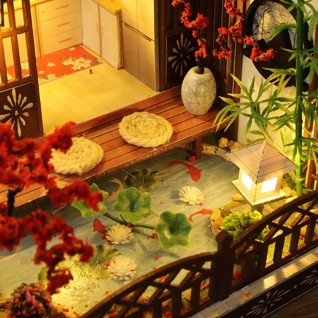 Spring Hours Japanese DIY Miniature House Kit — open display view