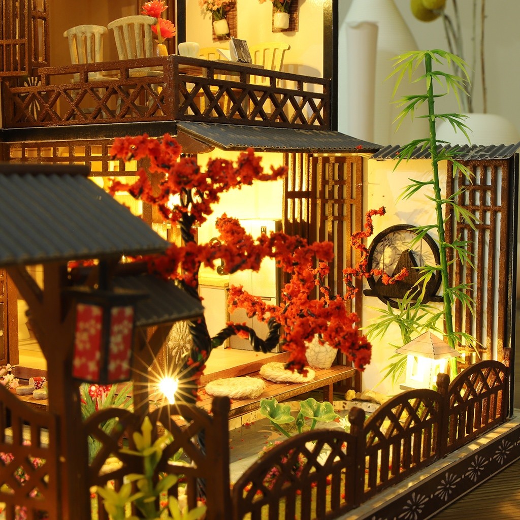 Spring Hours Japanese DIY Miniature House Kit — angled close-up