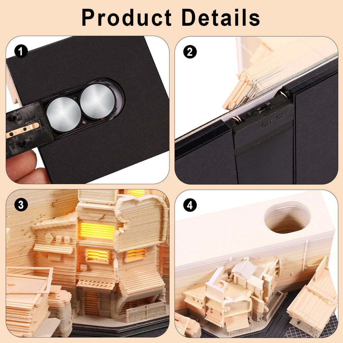 Street Corner Omoshiroi 3D Notepad — open display view