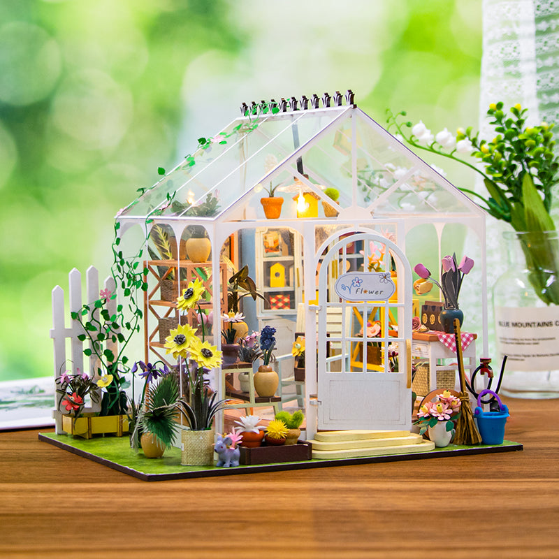 Sunshine Flower Garden DIY Miniature House Kit — detalied side view