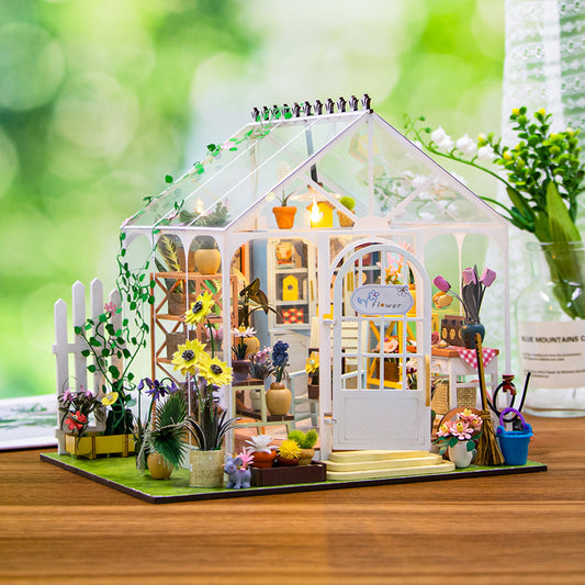Sunshine Flower Garden DIY Miniature House Kit — detalied side view