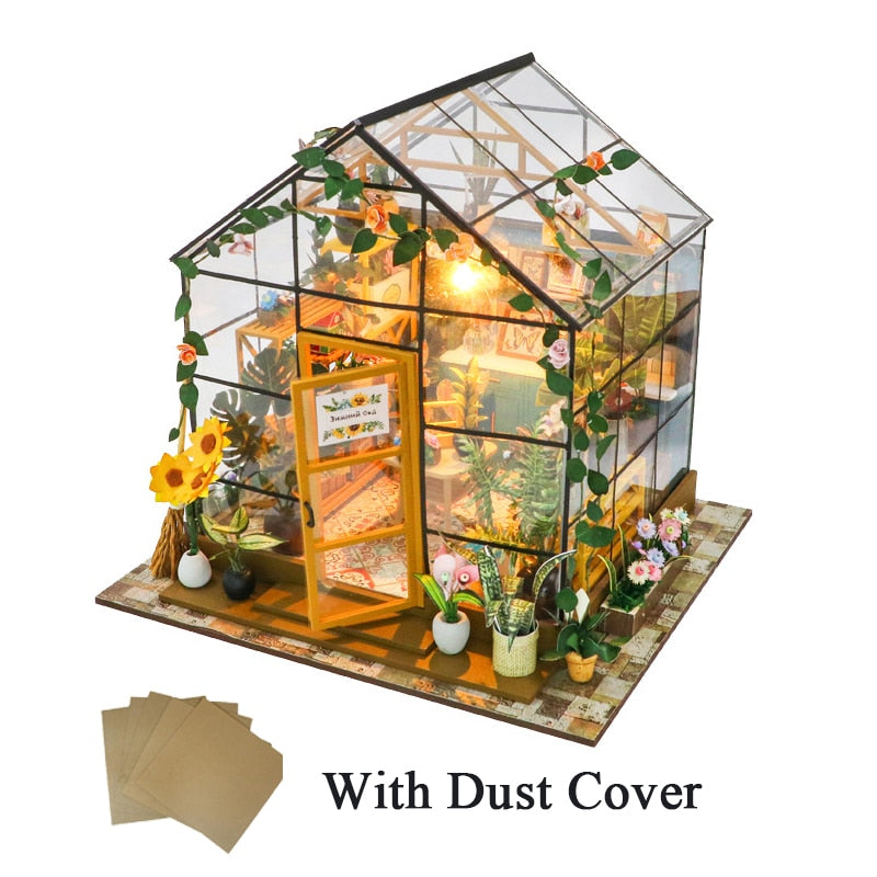 Sunshine Flower DIY Miniature House Kit — angled close-up