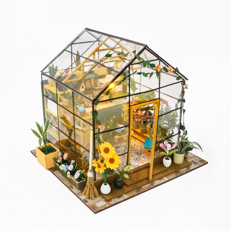Sunshine Flower DIY Miniature House Kit — box and pieces