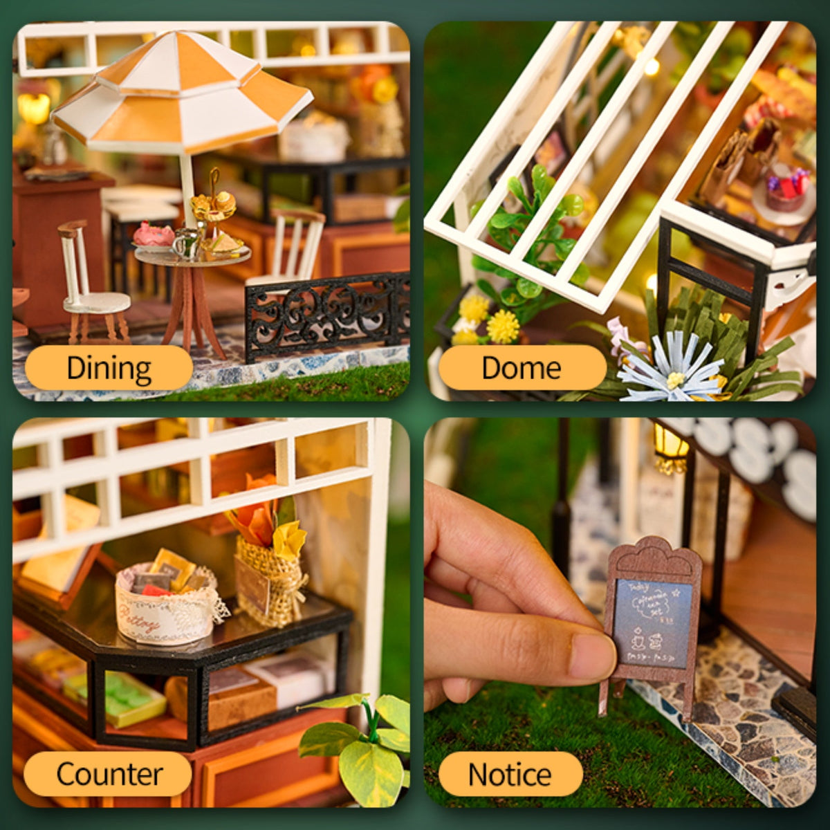 The Duchesss Tea Room DIY Dollhouse Kit — front angle
