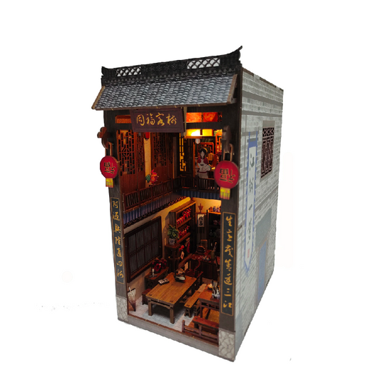 Tongfu Inn DIY Book Nook Kit — detalied side view