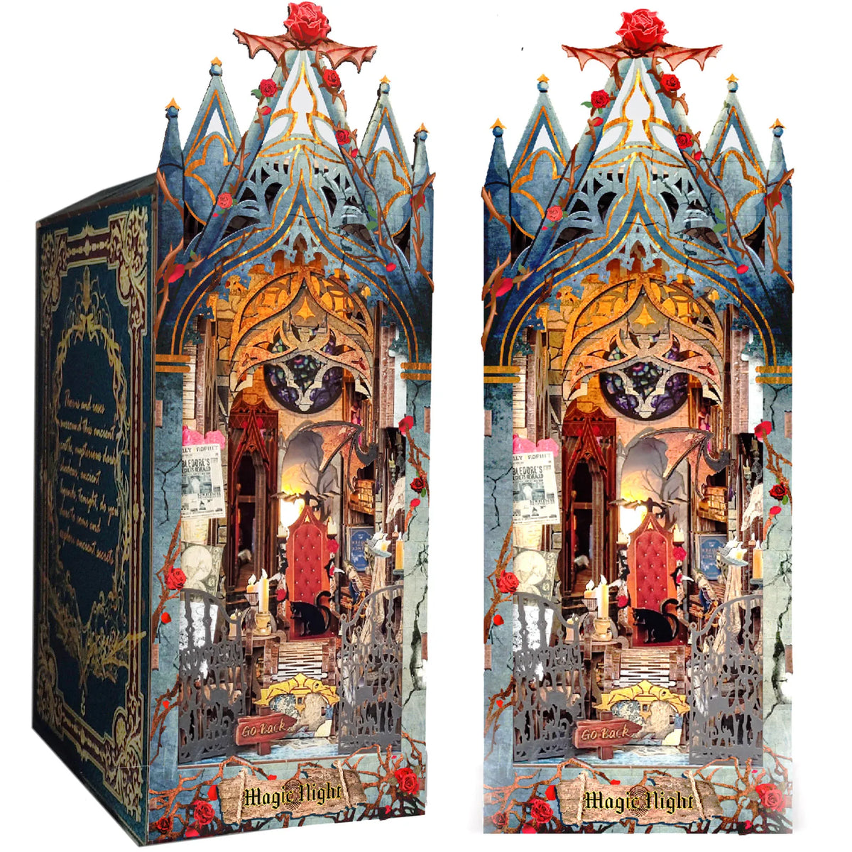 Twilight Castle DIY Book Nook Kit — detalied side view