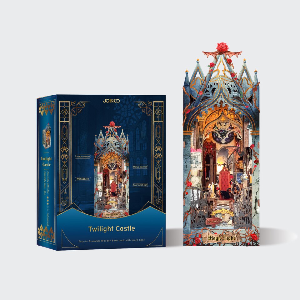 Twilight Castle DIY Book Nook Kit — open display view