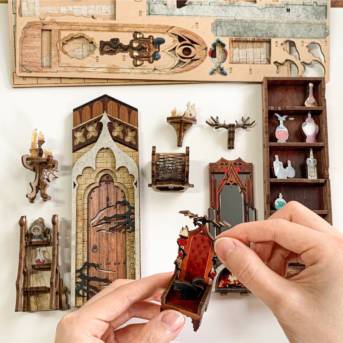 Twilight Castle DIY Book Nook Kit — angled close-up