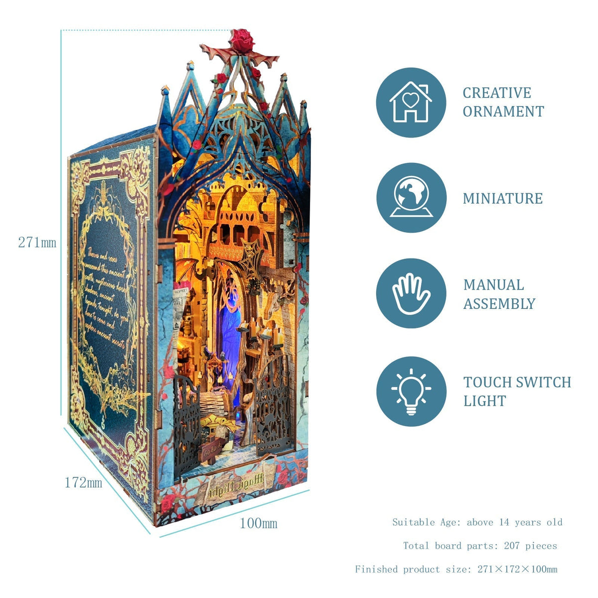 Twilight Castle DIY Book Nook Kit — scene view