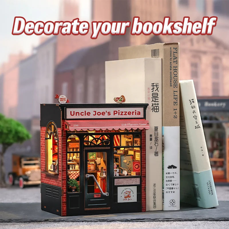 Uncle Joe's Pizzeria DIY Book Nook Kit — detalied side view