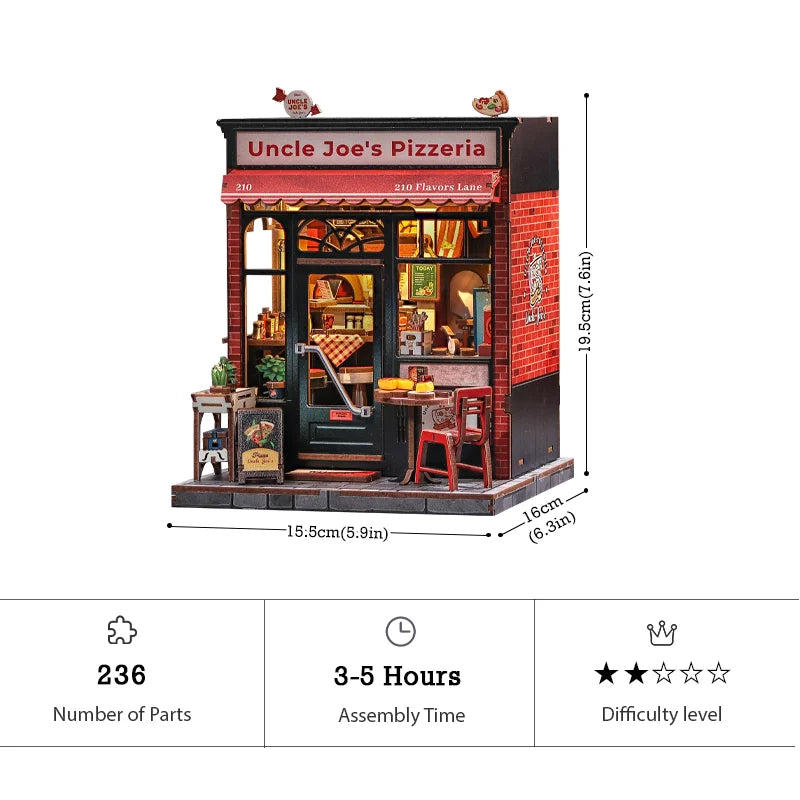 Uncle Joe's Pizzeria DIY Book Nook Kit — scene view