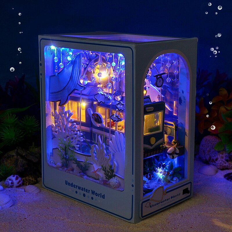 Under Water DIY Book Nook Kit — open display view