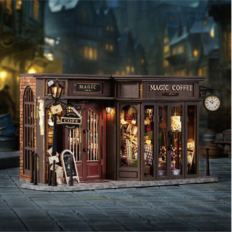 Vintage Coffee Shop DIY Dollhouse Kit — main view