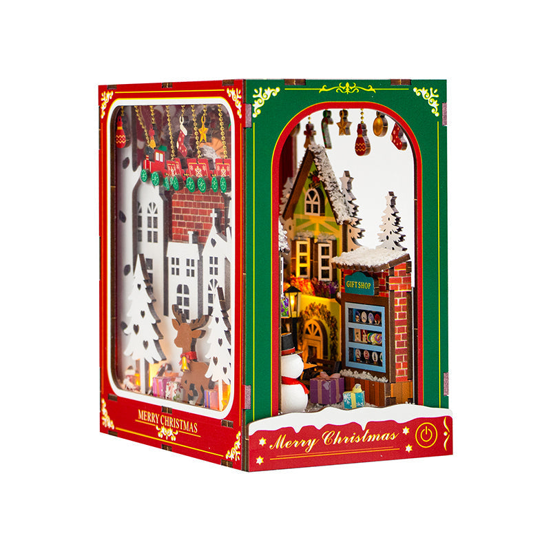 Winter Of Christmas DIY Book Nook Kit — detalied side view