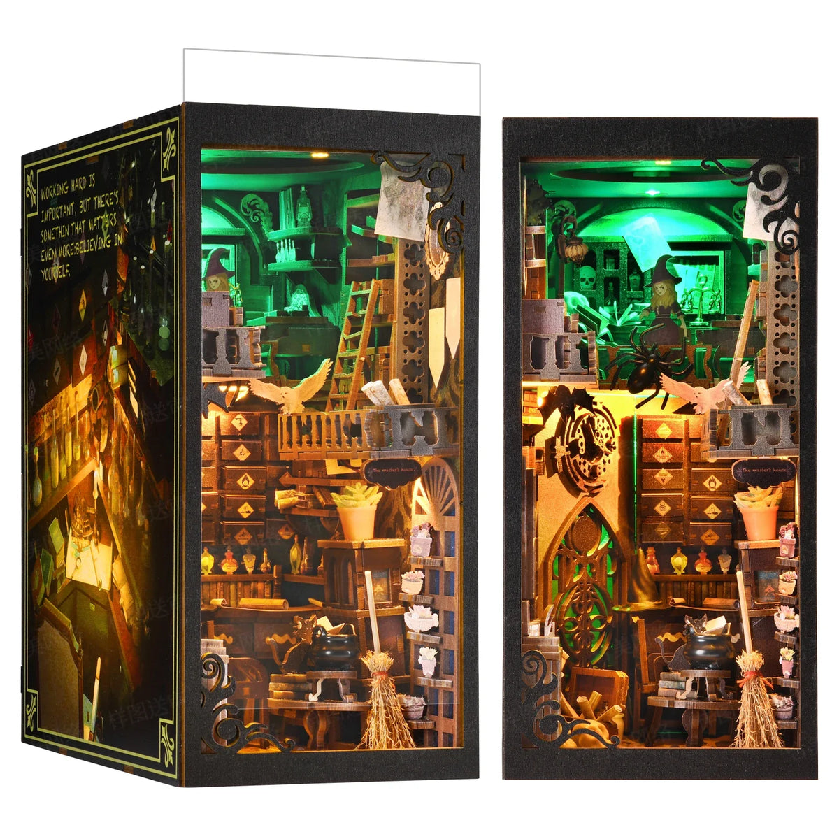 Wizard's Study DIY Book Nook Kit — detalied side view