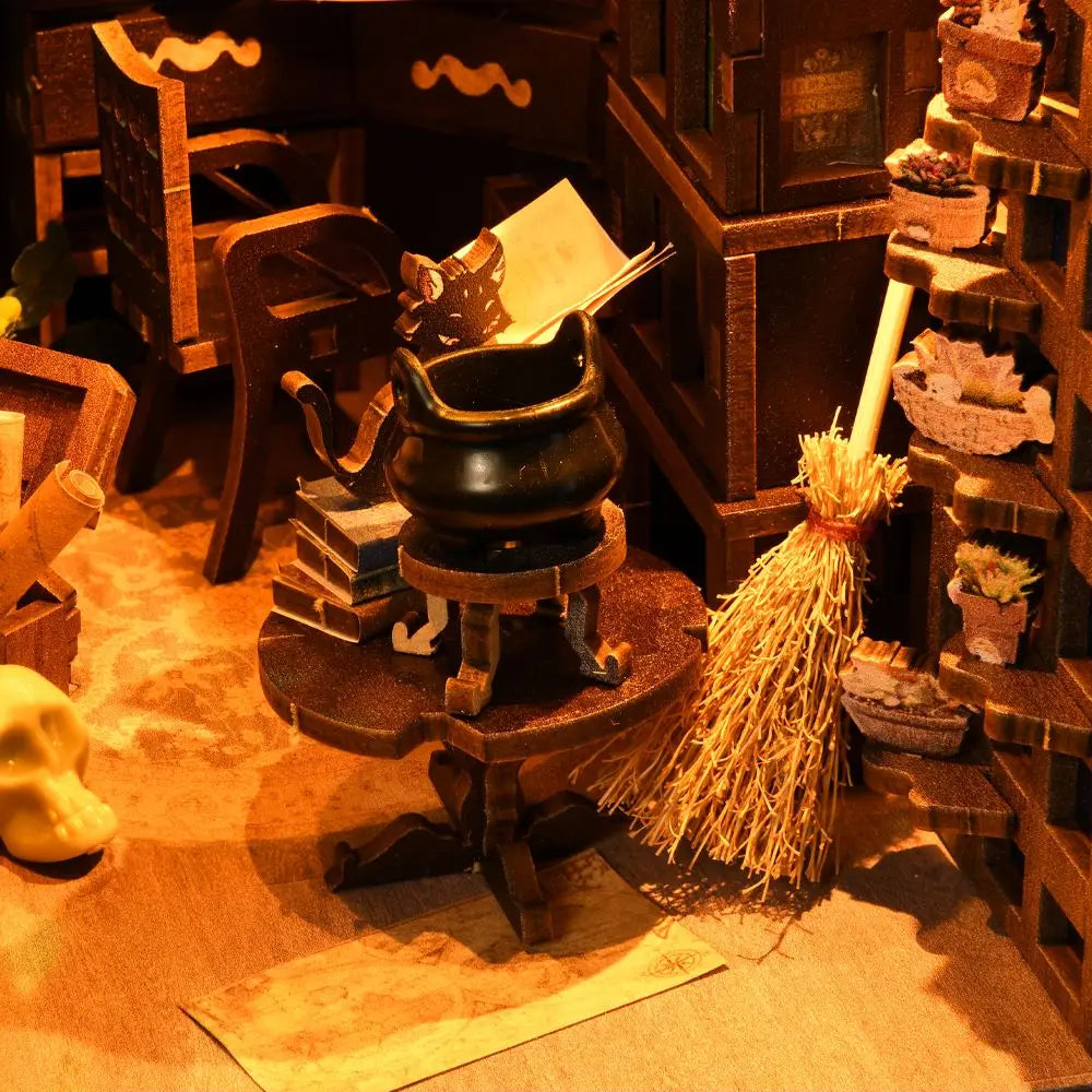 Wizard's Study DIY Book Nook Kit — box and pieces