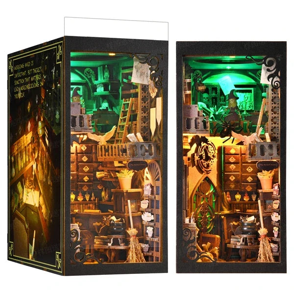 Wizard's Study DIY Book Nook Kit — open display view