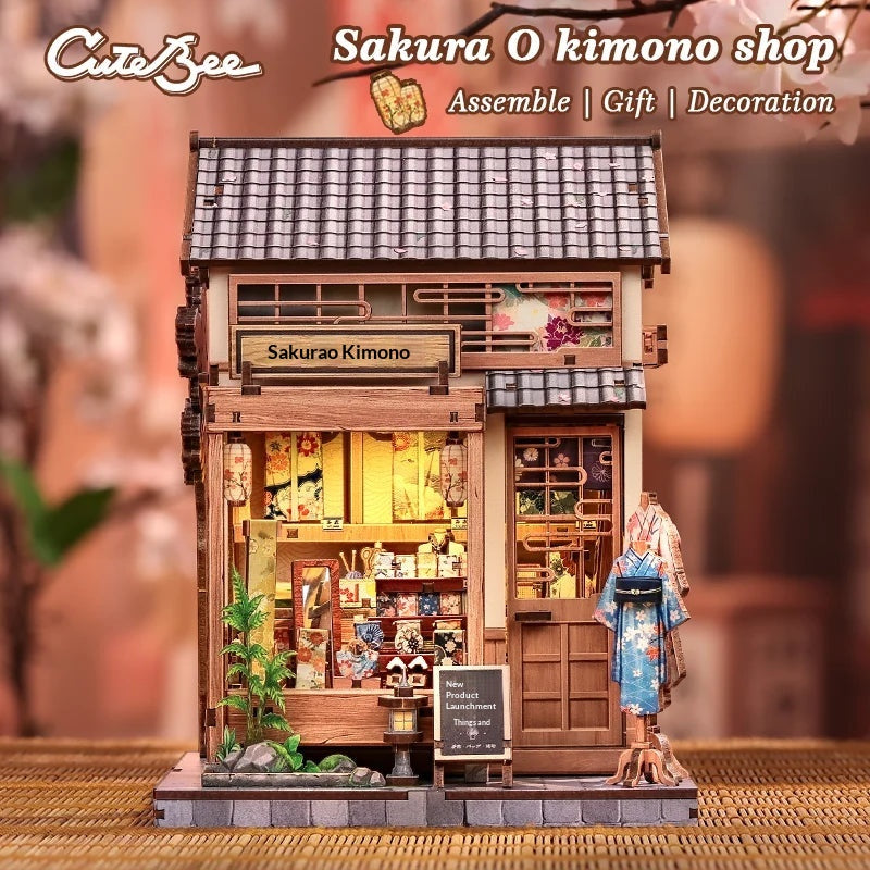Sakura Kimono Shop DIY Book Nook Kit | AnalogMaker