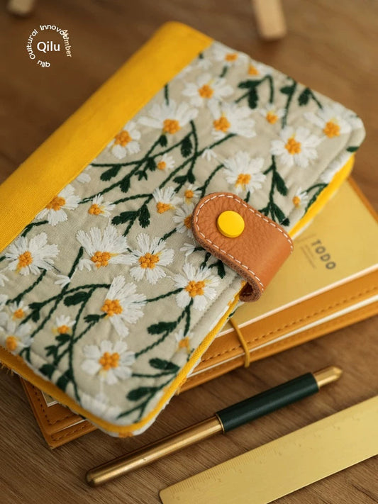 A6 Embroidered Planner Binder | Refillable Daily Notebook