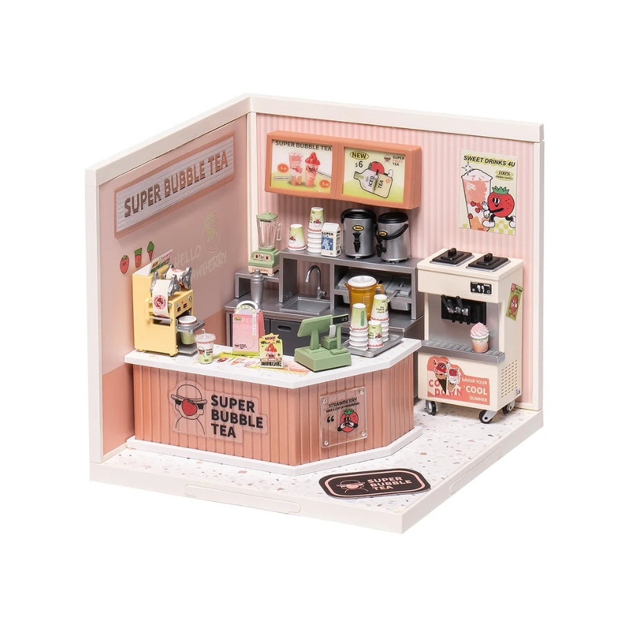 Miniature Bubble Tea House DIY Dollhouse Kit | AnalogMaker