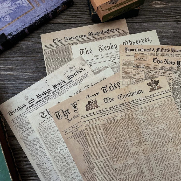 Vintage English Newspaper Pack | Retro Ephemera Sheet Set
