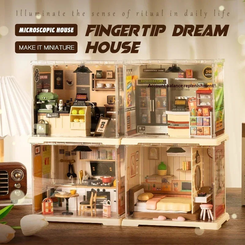 Store Bedroom Kitchen DIY Miniature House Kit | AnalogMaker